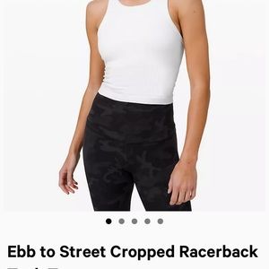 LULULEMON Ebb to street cropped racerback tank top size 6